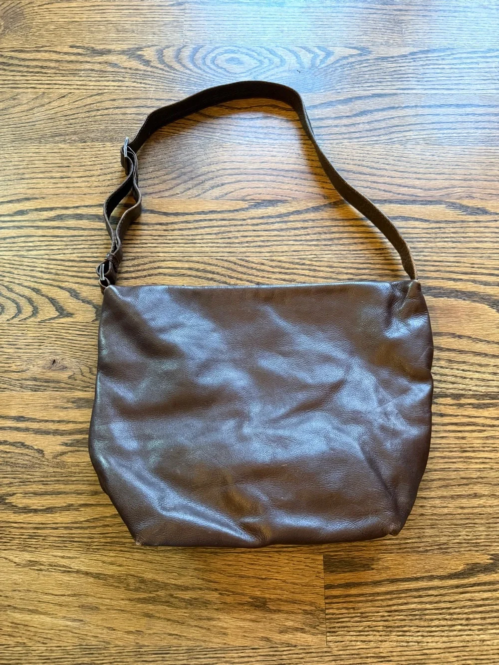 Genuine Leather Slouchy Crossbody Shoulder Bag